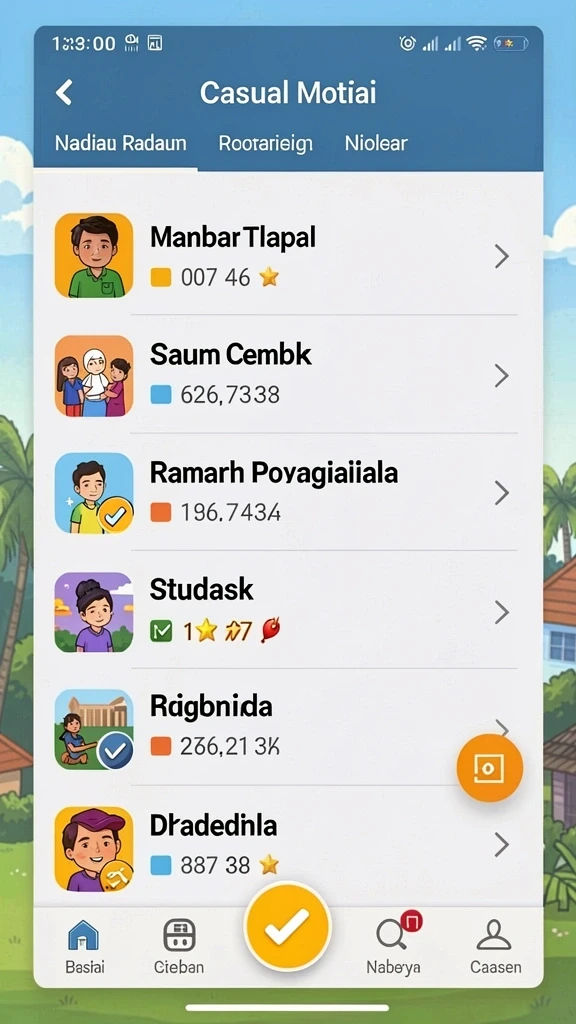 Screenshot menunjukkan tampilan mode permainan yang penuh warna.