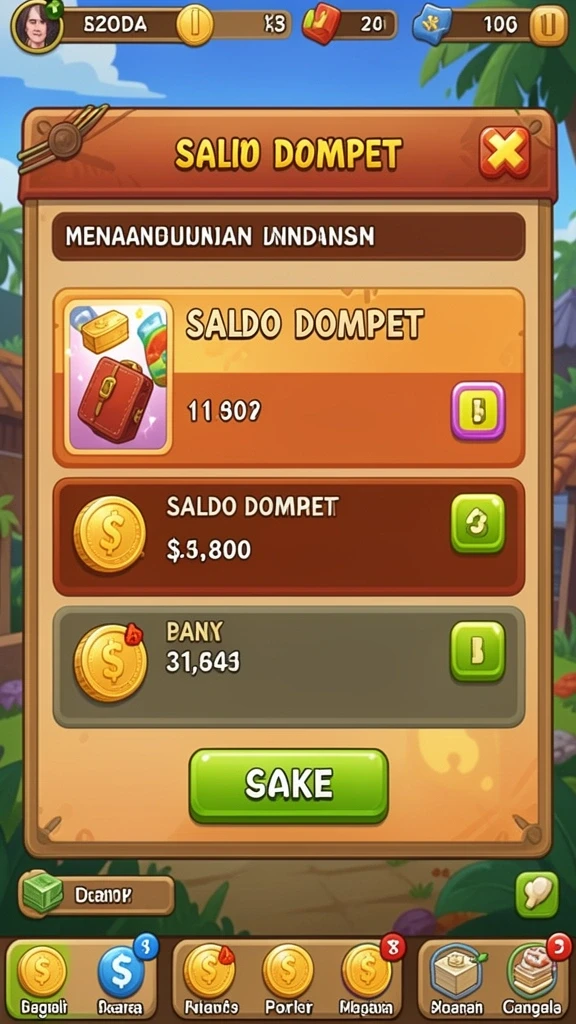 Screenshot aktivitas permainan yang menantang.