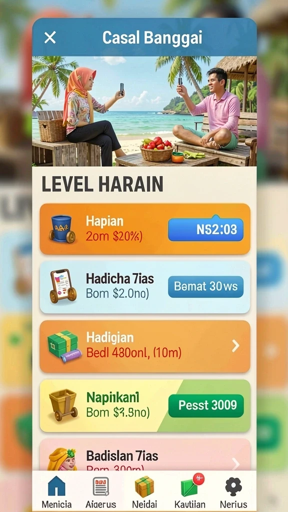 Penampilan berbagai pilihan game yang dapat dipilih.