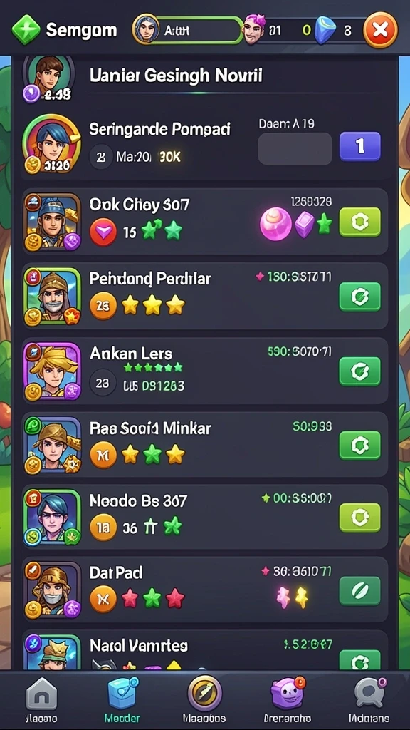 Koleksi item power-up yang berguna untuk bermain.