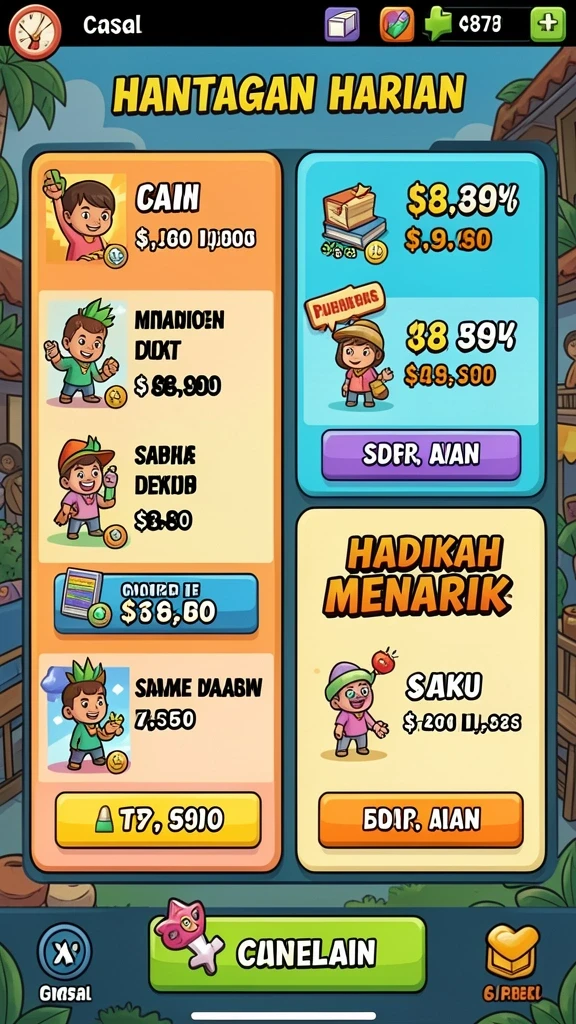 Banyak pilihan tema permainan yang berbeda.