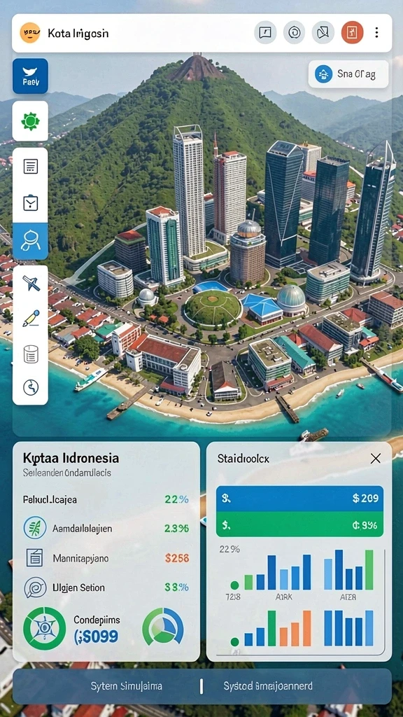 Tampilan pasar virtual yang menarik.