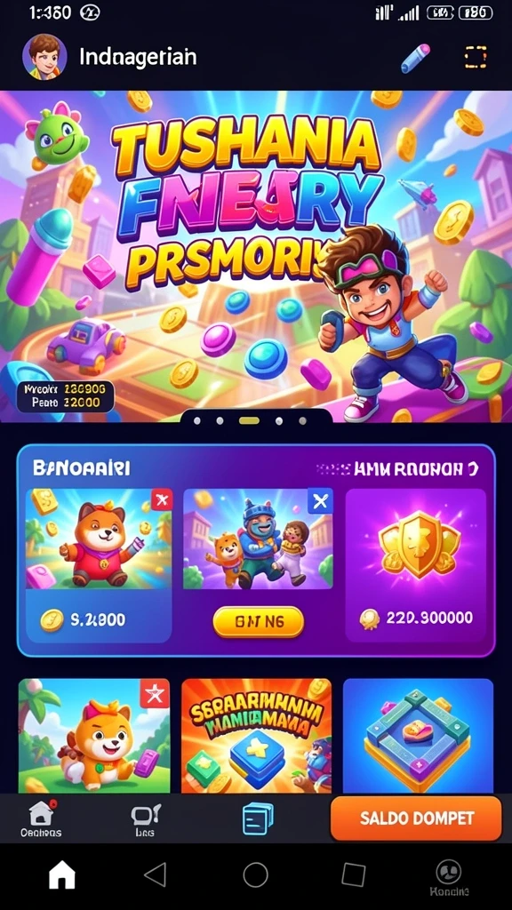 Pemandangan indah dari dunia game yang luas.