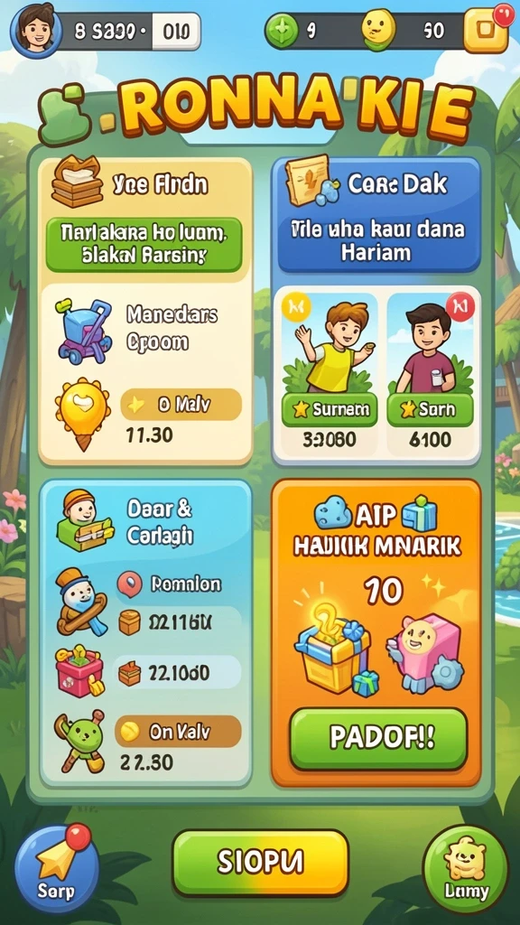 Tampilan menu utama yang menarik dan mudah digunakan.